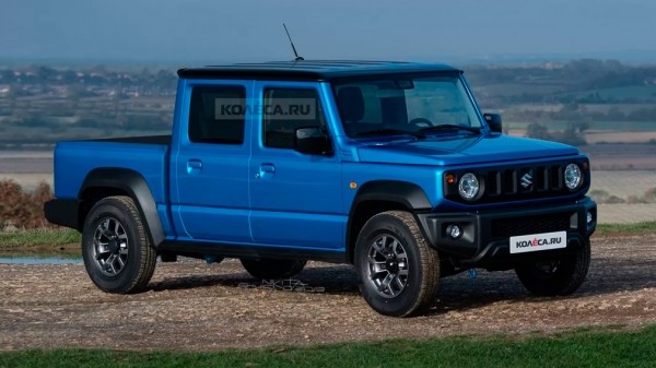 В Сети появились рендерные изображения четырехдверного пикапа Suzuki Jimny