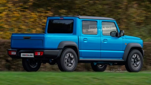 В Сети появились рендерные изображения четырехдверного пикапа Suzuki Jimny