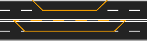 Дорожная разметка красного цвета