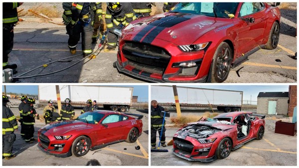 Пожарные уничтожили самый мощный Ford Mustang в качестве тренировки