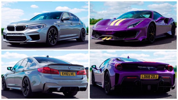 Ferrari 488 Pista сразилась с 800-сильным BMW M5