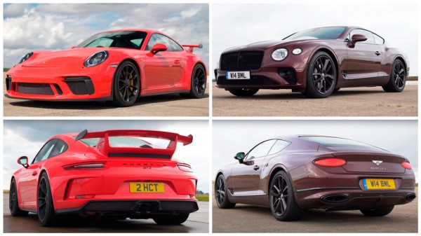 Porsche 911 GT3 и Bentley Continental GT сразились на прямой