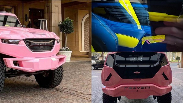 В Сети появились фотографии розового Rezvani Tank с лимонным салоном