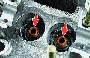 Замена маслосъемных колпачков без снятия головки
