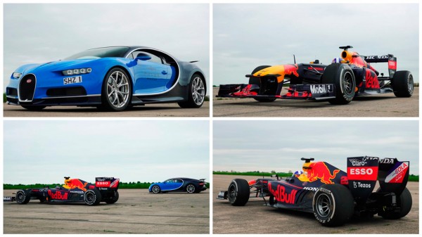 Bugatti Chiron сравнили с болидом Формулы-1 на прямой