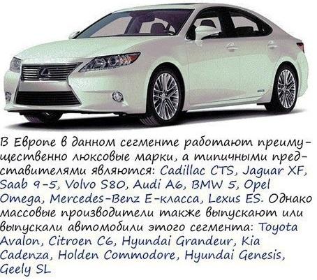 Разделение автомобилей на класcы