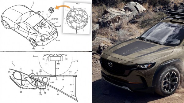 Mazda запатентовала авто с вертолётной площадкой для дрона