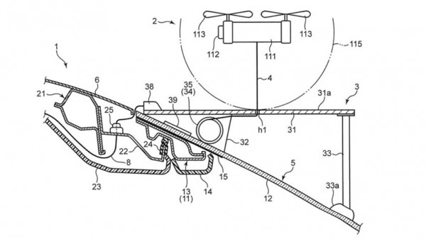 Mazda запатентовала авто с вертолётной площадкой для дрона