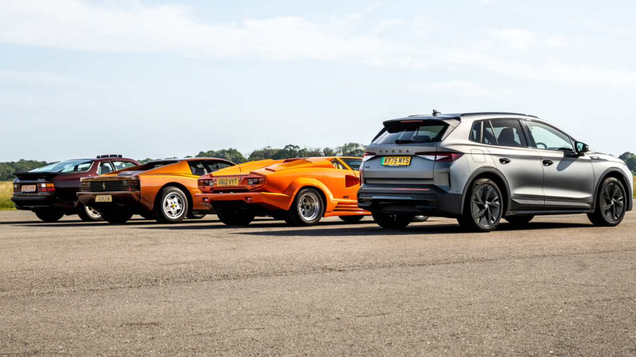 Иллюстрация 101auto.ru: Skoda Elroq vRS в спринте обошёл Ferrari Testarossa, Countach и Porsche 944 Turbo