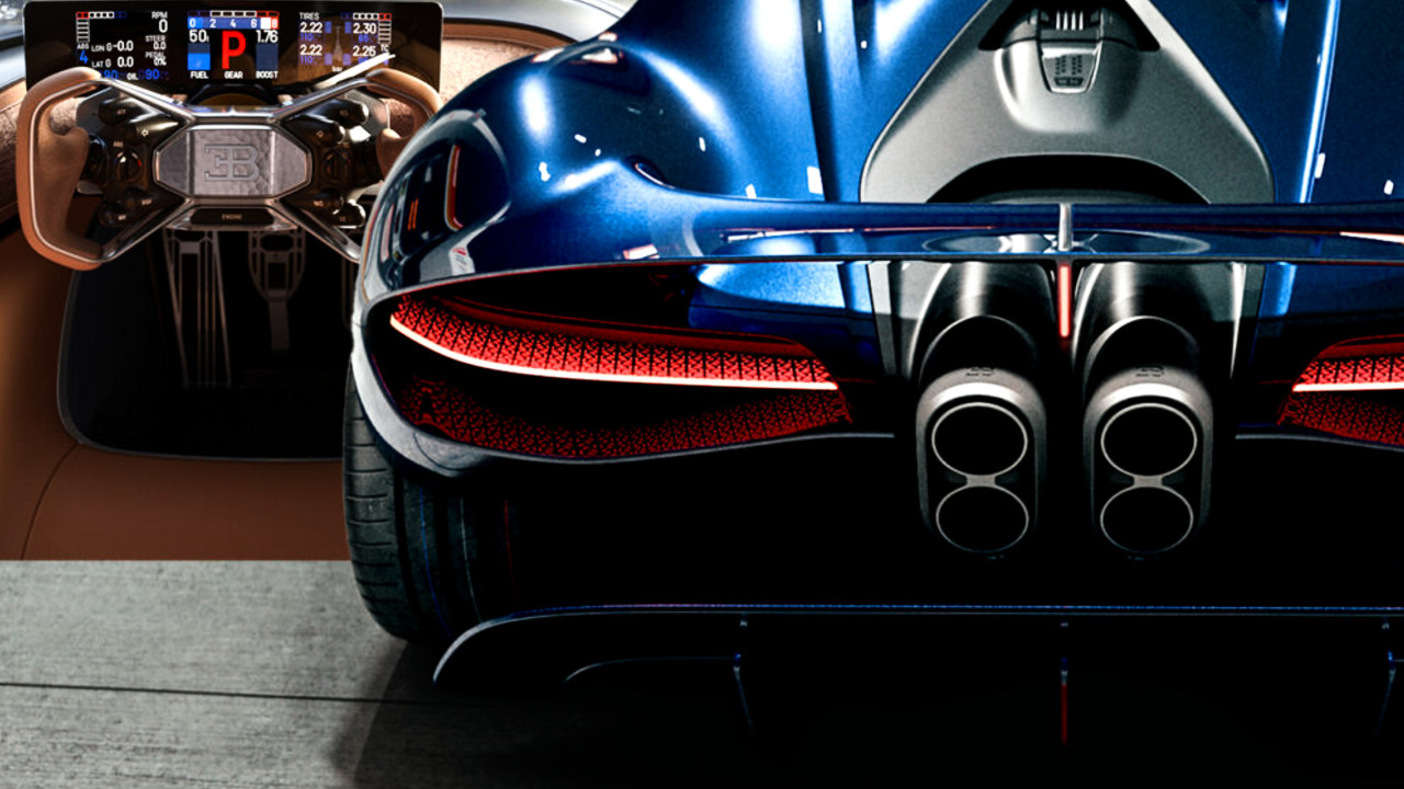 Иллюстрация 101auto.ru: Bugatti превратила трековый Bolide в дорожный гиперкар на 1578 л.с.