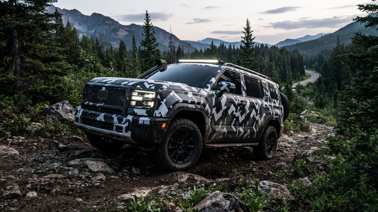 Иллюстрация 101auto.ru: Hyundai готовит рамный внедорожник Boulder: патент показал возможный дизайн серийной версии