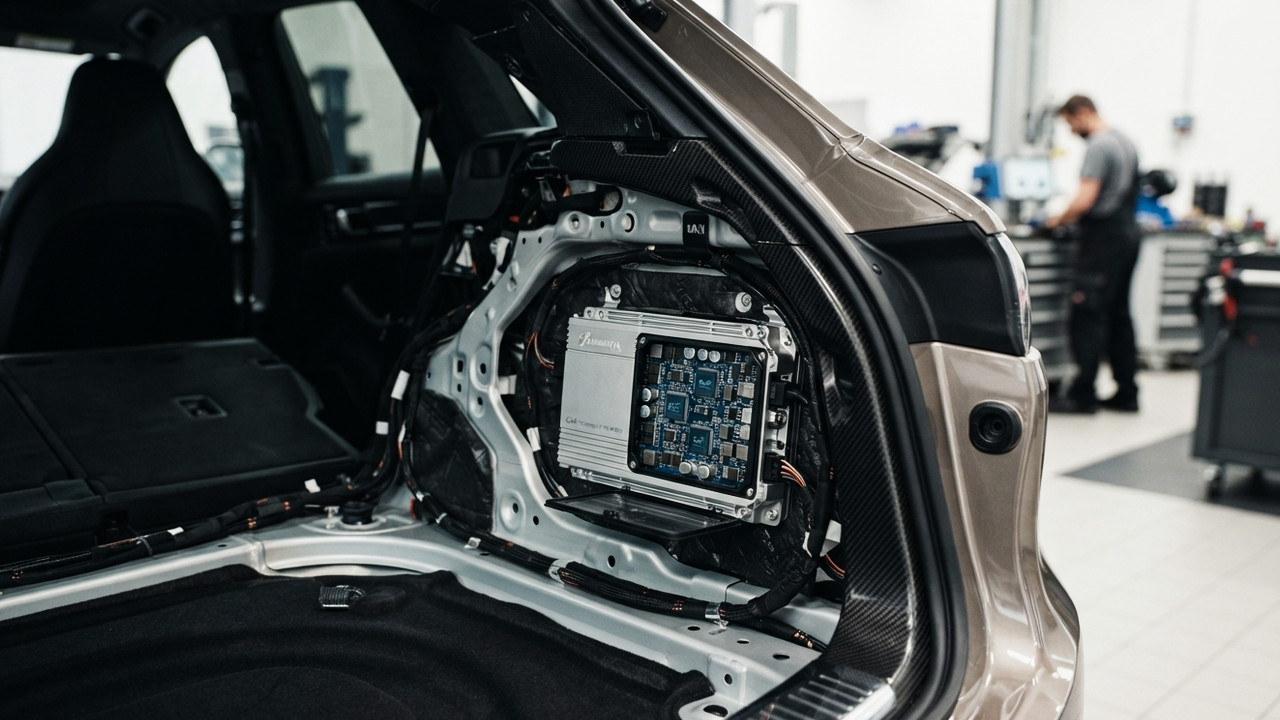 Иллюстрация 101auto.ru: Porsche внедряет GaN-чипы в аудиосистему: усилитель станет легче и компактнее