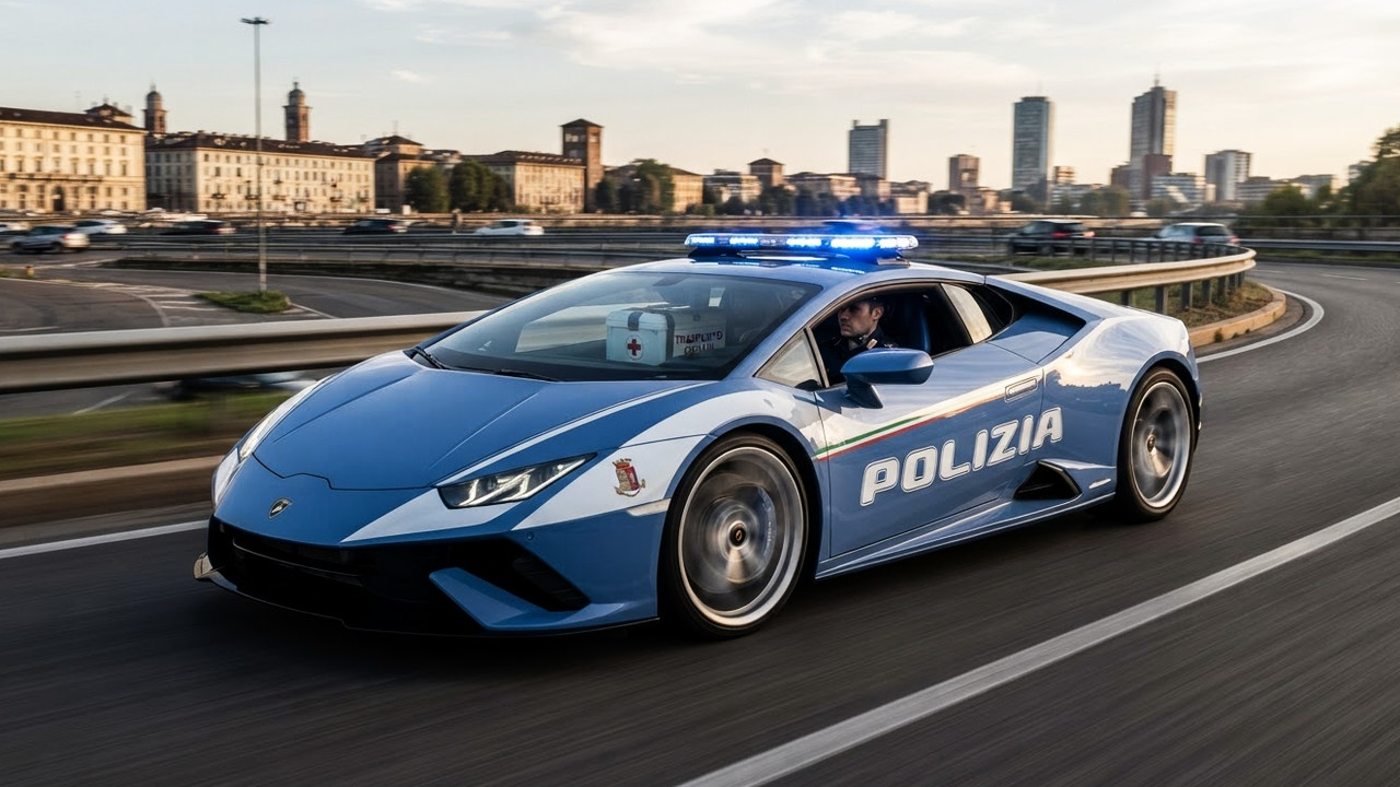 Иллюстрация 101auto.ru: Lamborghini Temerario Polizia стал новым патрульным авто для перевозки органов