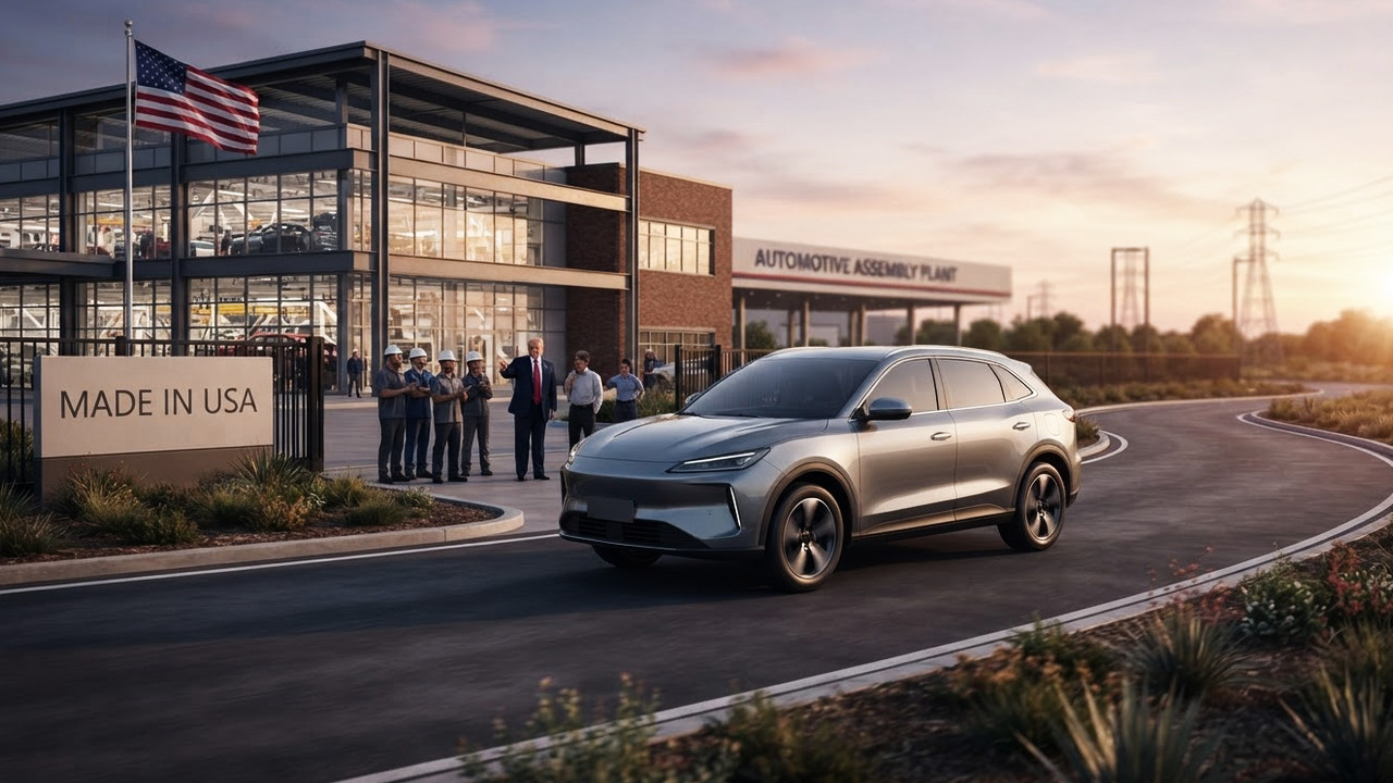 Иллюстрация 101auto.ru: Трамп допустил китайские авто в США, но только при запуске заводов в Америке
