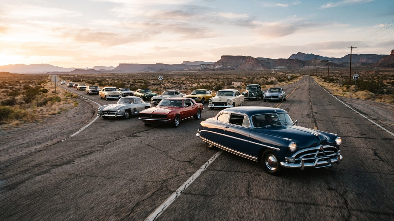 Иллюстрация 101auto.ru: 14 классических машин проедут Route 66 ради сбора средств для больных Паркинсоном