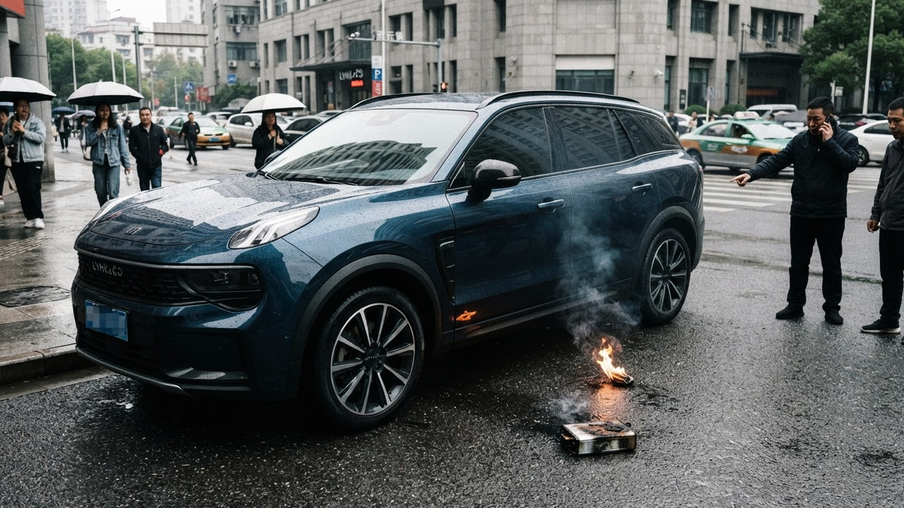 Иллюстрация 101auto.ru: Lynk & Co 900 загорелся в Китае: бренд винит не SUV, а пауэрбанк под днищем