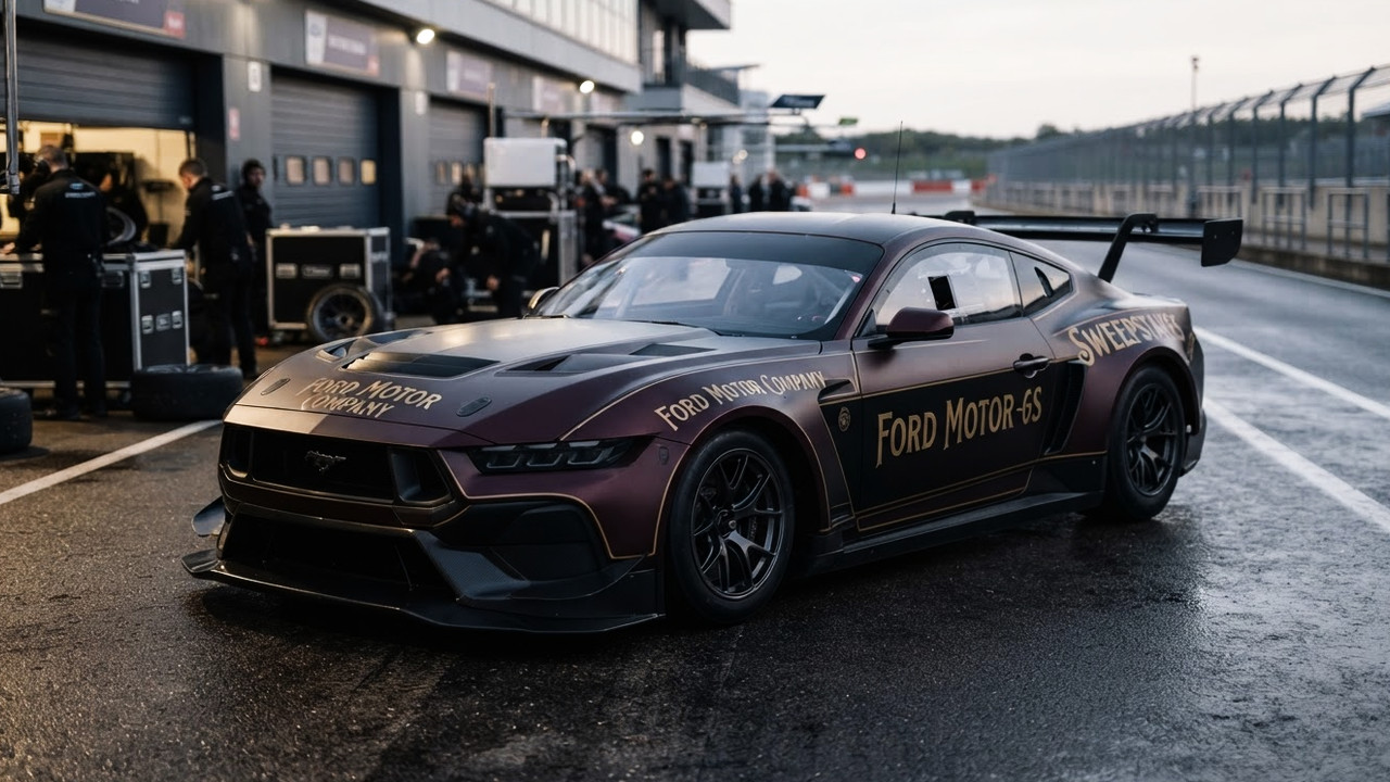 Иллюстрация 101auto.ru: Ford показал Mustang GT3 в ретроливрее к 125-летию гонок компании