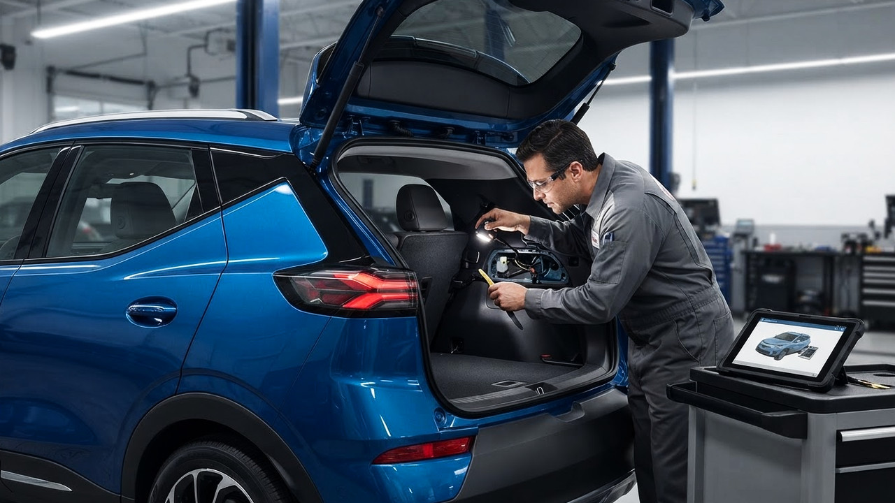 Иллюстрация 101auto.ru: Chevrolet Bolt 2027 отправили на проверку из-за возможной протечки в задних фонарях